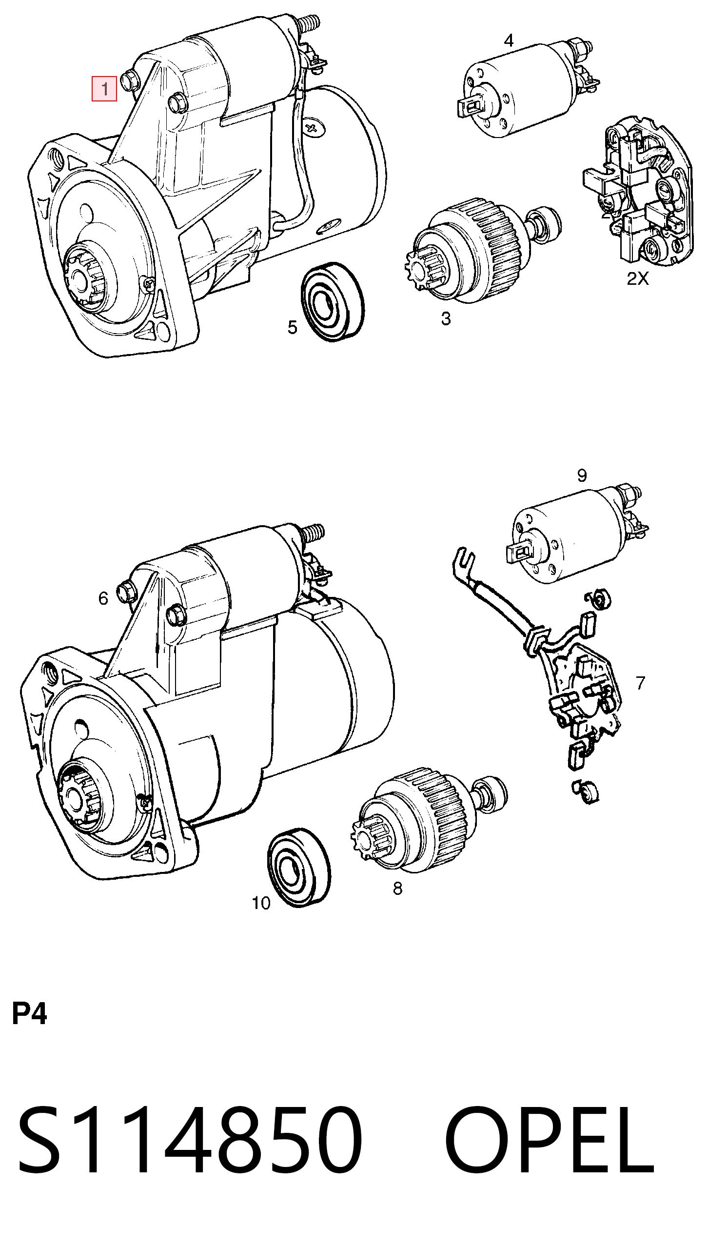 S114850 Opel Стартер двигуна
