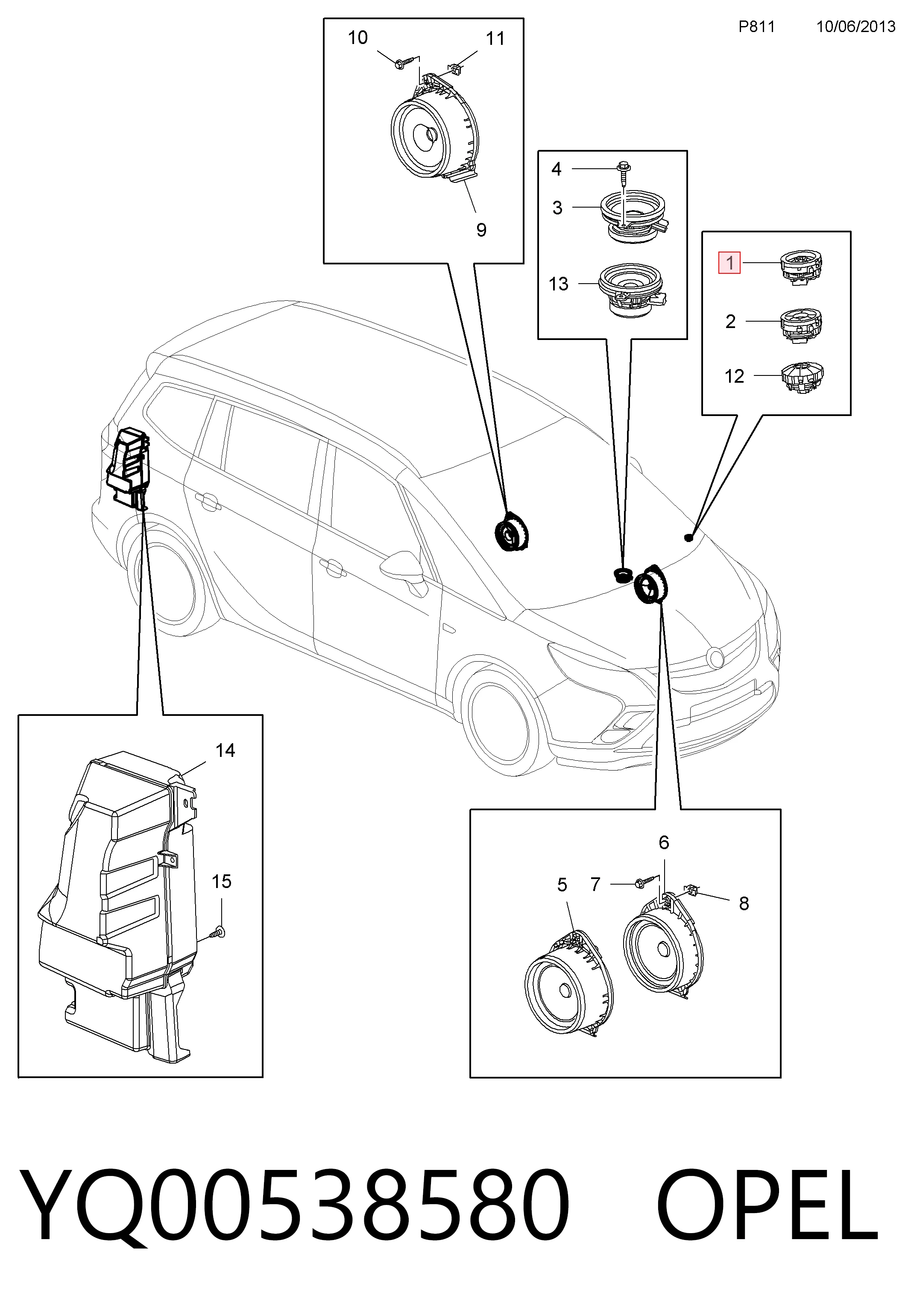 Динамік передньої двері YQ00538580 Peugeot/Citroen