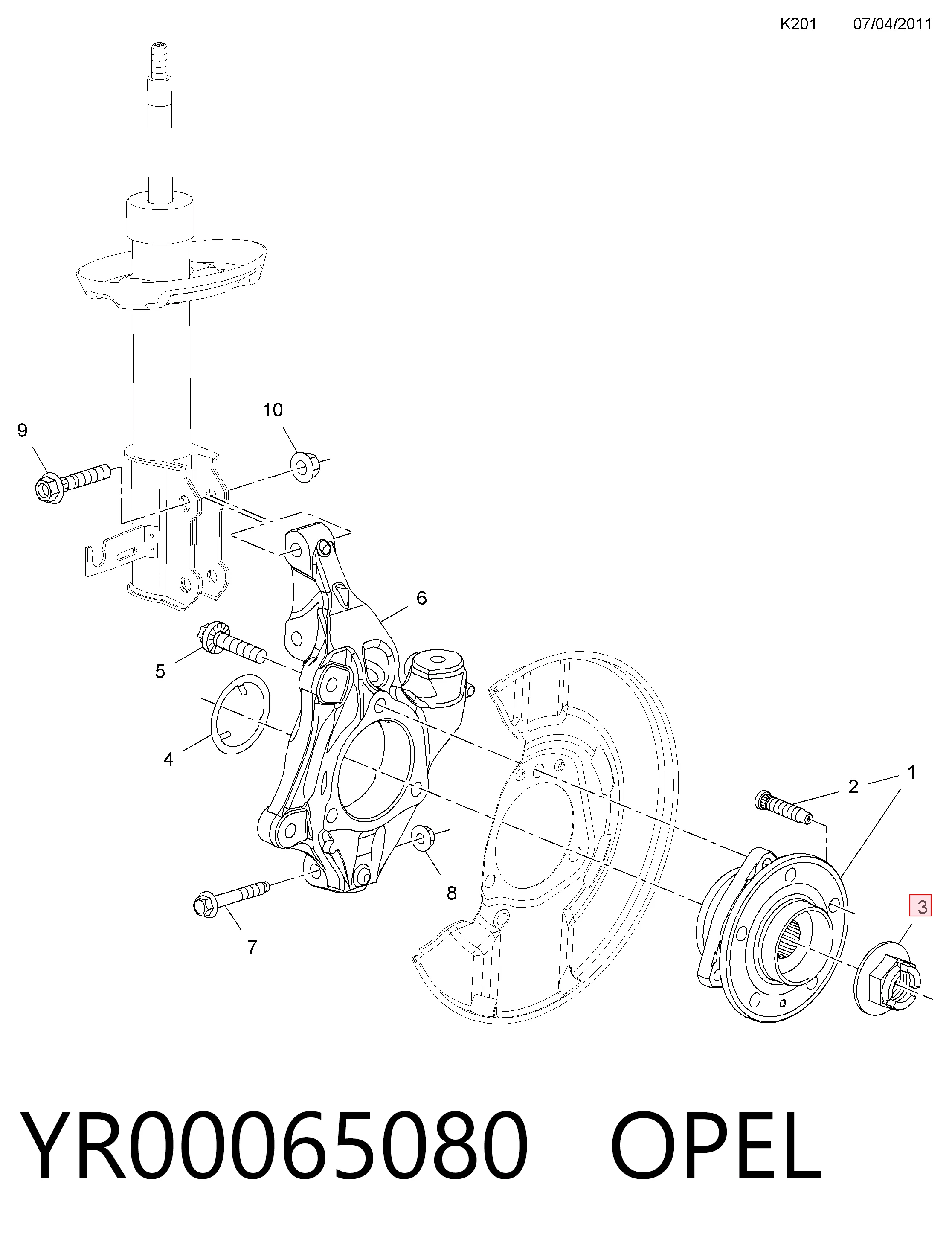 Гайка маточини передньої 13217120 Peugeot/Citroen