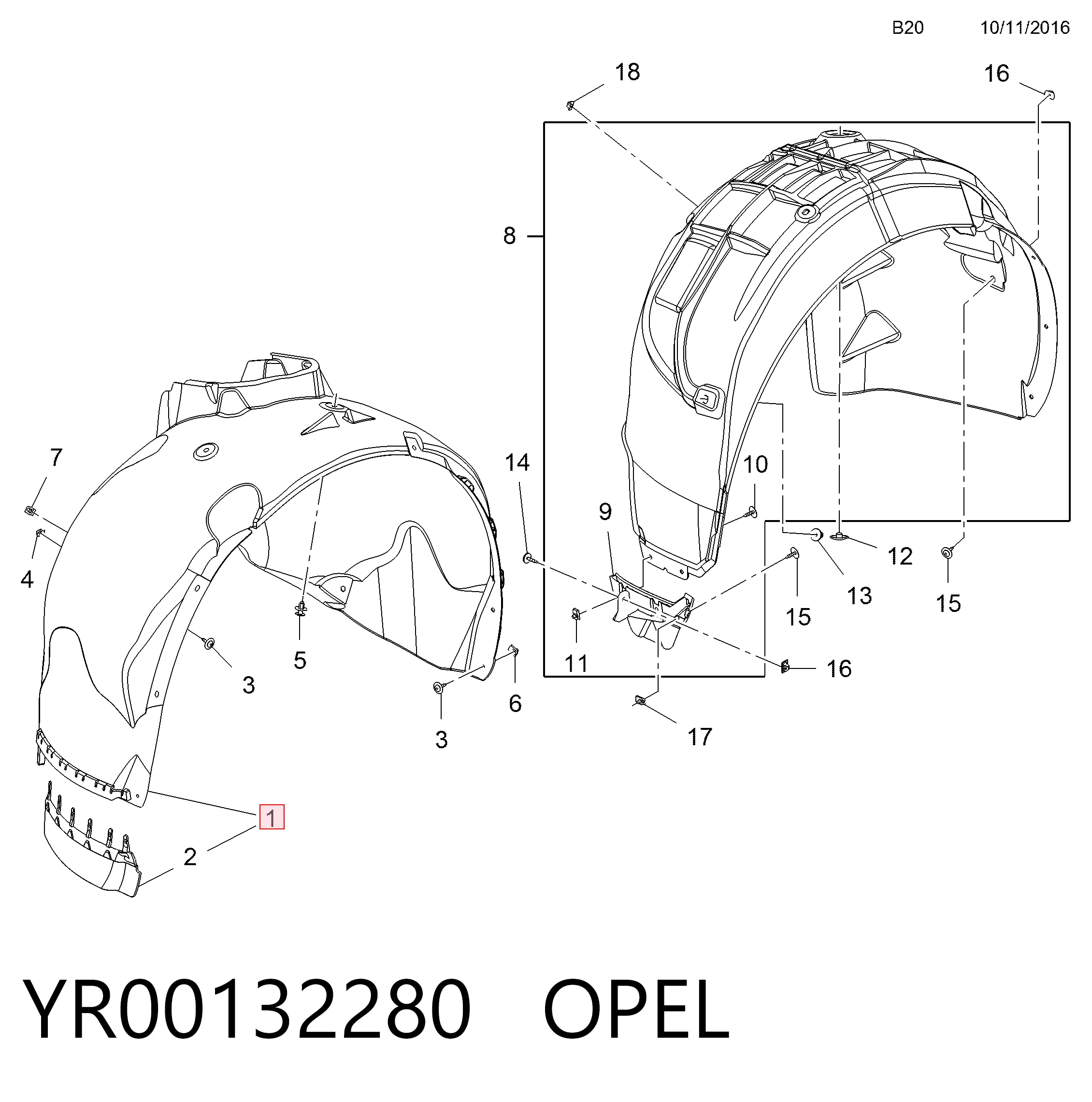 Купити BGL000325AL Rhino Підкрилок передній лівий