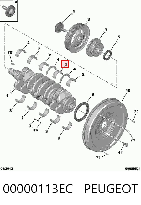H1066 Glyco Вкладиші колінвала, корінні, комплект, стандарт (STD)