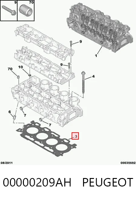 Купити Прокладка ГБЦ Citroen Nemo  