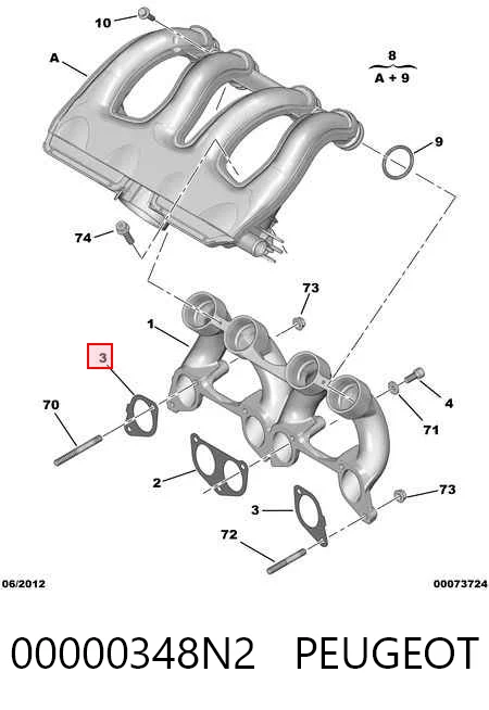 Купити Прокладка впускного колектора Citroen Jumpy I BS, BT, BY, BZ