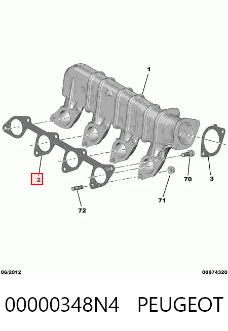 Купити Прокладка впускного колектора Peugeot 206 SW 2E, K