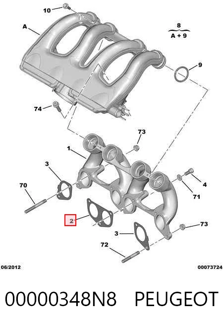  Прокладка впускного колектора Fiat Scudo 
