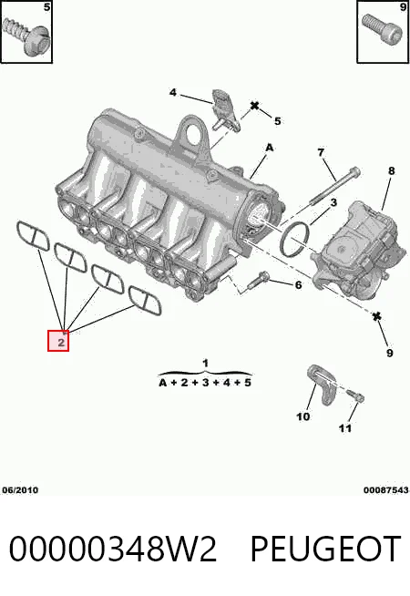 Прокладка впускного колектора на Fiat Fiorino Qubo 225