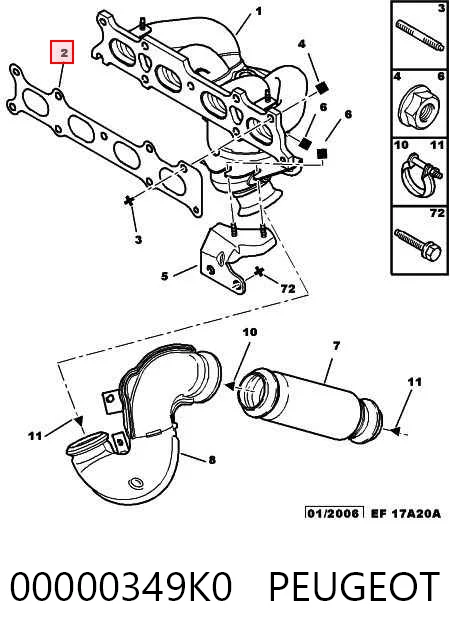 Купити Прокладка колектора Peugeot Expert  VF