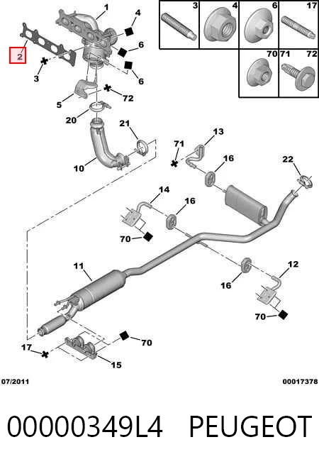  Прокладка колектора Peugeot Expert 