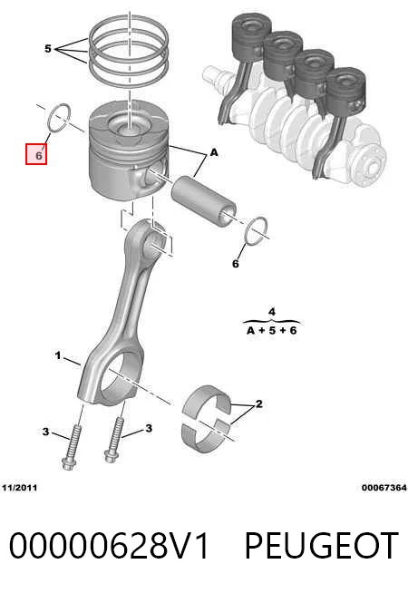 Поршень в комплекті на 1 циліндр, STD 8742400000 Federal Mogul