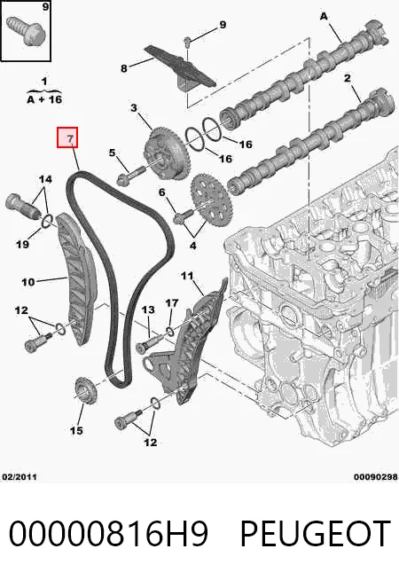 Ланцюг ГРМ, комплект Peugeot 207 хетчбек (WA, WC) (2006 - 2015) ціна, від 153.23 USD