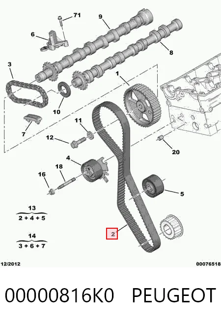 Зубчастий ремінь Opel 0816K8 ціна, від 30.41 USD
