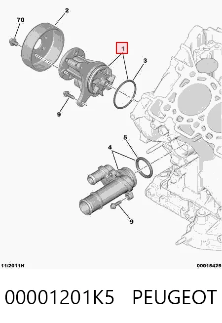 Насос охолодження на Citroen C5  III  RW