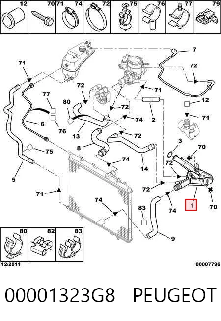 Шланг/патрубок системи охолодження Peugeot 206 хетчбек (2A/C) (1998 - 2008) ціна, від 31.56 USD
