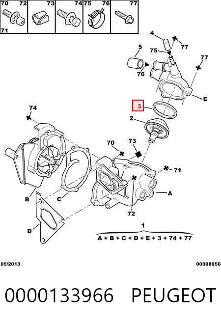 Прокладка термостата на Renault 21  L48