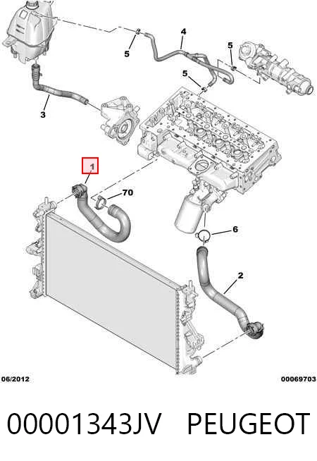 1348796080 Fiat/Alfa/Lancia Патрубок системи охолодження