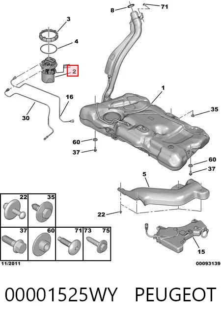 Датчик покажчика рівня палива Peugeot 508 I седан (8D) (2010 - 2018) ціна, від 66.84 USD
