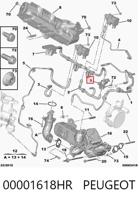 Клапан соленоїд регулювання заслонки EGR AND 30145125 ціна, від 27.64 USD