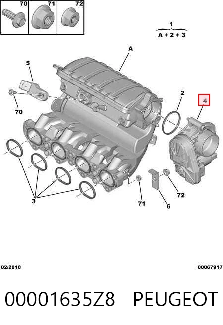  Дросільна заслінка Peugeot Partner 1