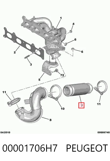 Гофра глушника Citroen C4 GRAND PICASSO I