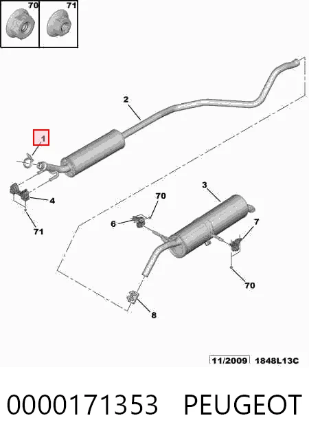 Купити 3M519U501AE Ford Хомут кріплення глушника передній