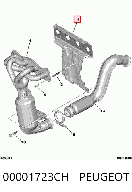 Прокладка випускного колектора Citroen C3 Picasso мінівен (SH) (2009 - 2026) ціна, від 42.56 USD