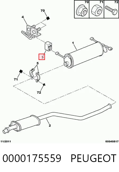 Подушка кріплення глушника Peugeot 306 хетчбек (7A) (1993 - 2001) ціна, від 1.19 USD
