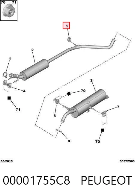 Подушка кріплення глушника Citroen C4 GRAND PICASSO I
