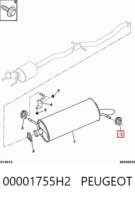 Кронштейн кріплення глушника на Peugeot Expert  VF