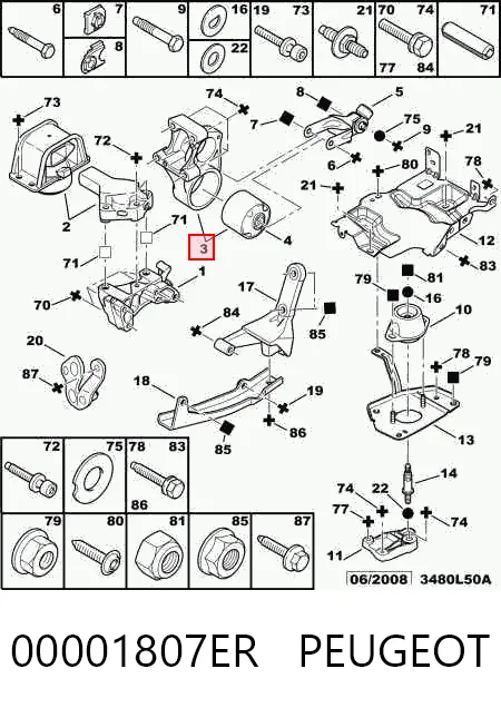 Подушка (опора) двигуна, задня Citroen C4 PICASSO I мінівен (UD) (2006 - 2013) ціна, від 28.80 USD