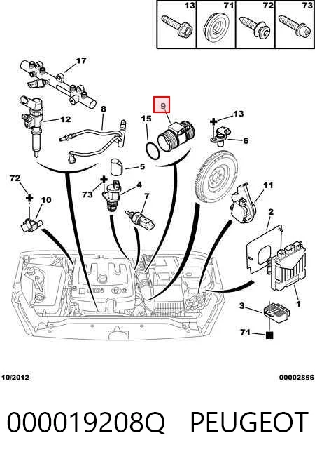 000019208Q Peugeot/Citroen Датчик витрати повітря