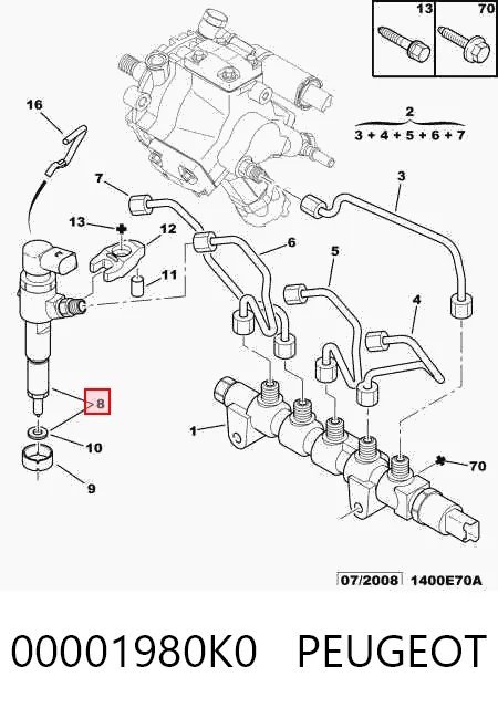 Купити Паливні форсунки Peugeot 107  