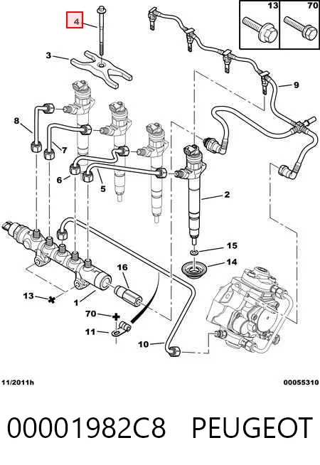 Болт кріплення форсунки 9659327680 Fiat/Alfa/Lancia