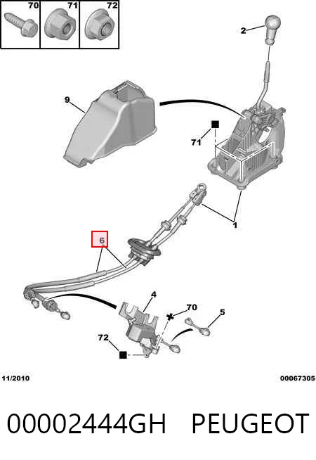 Купити Трос перемикання передач Peugeot 308 I 4A, 4C