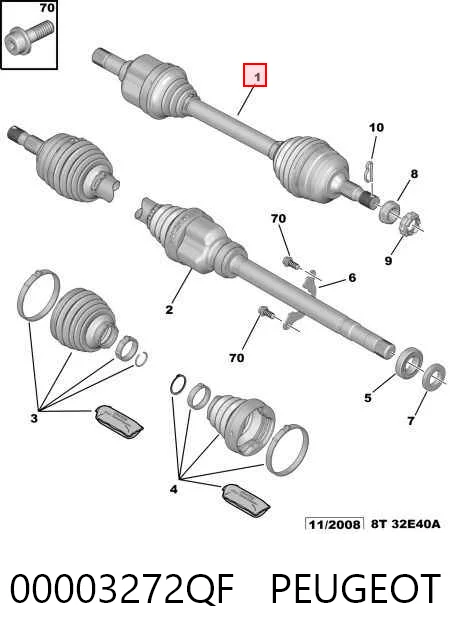 Привід лівий на Citroen C4 II B7
