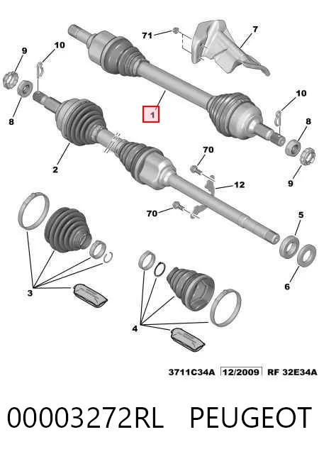Ліва піввісь T39121 Polcar