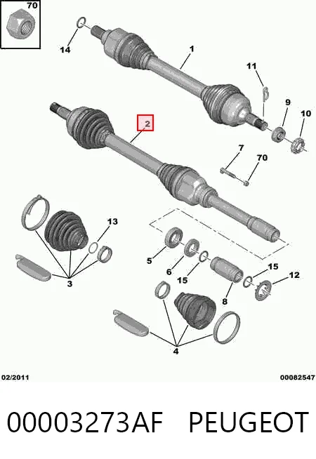 Привід передній правий на Citroen C4 I LC