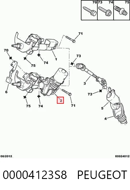 Колонка рульового управління на Citroen C1 I PM, PN