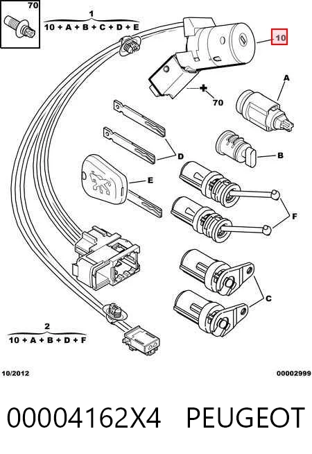 Замок запалювання на Peugeot 307  3A, 3C