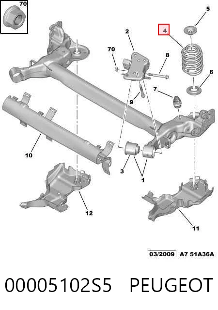 Задні пружини Peugeot 207 