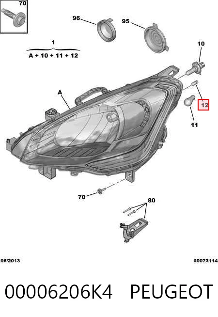 Фара правая Peugeot Partner Tepee мінівен (2008 - 2018) ціна, від 129.14 USD