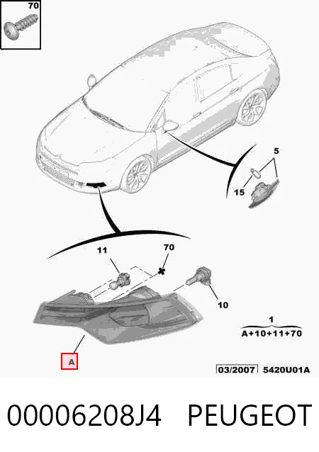 Протитуманка ліва на Citroen C5  III  RW