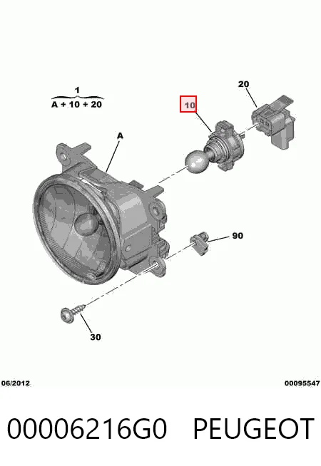 Лампа протитуманної фари Peugeot 207 хетчбек (WA, WC) (2006 - 2015) ціна, від 19.44 USD
