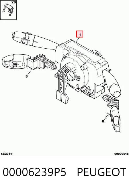 Перемикач підрульовий на Peugeot 206  2D