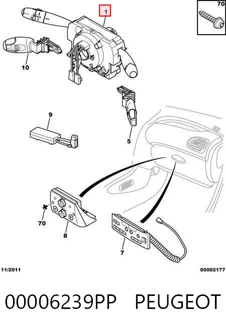 Перемикачі Peugeot 206 кабріолет (2D) (2000 - 2007) ціна, від 70.62 USD
