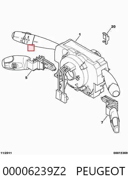 Перемикач підрульовий, в зборі Peugeot 206 