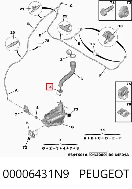 Бачок омивача лобового скла Citroen Berlingo фургон (B9) (2008 - 2018) ціна, від 18.65 USD