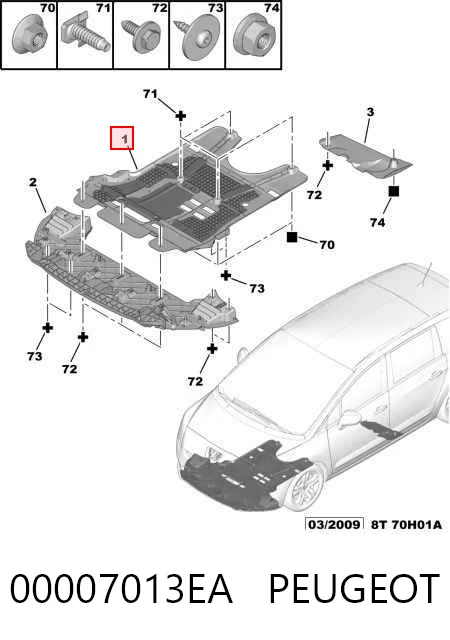 Захист піддона двигуна на Peugeot 3008 I 0U