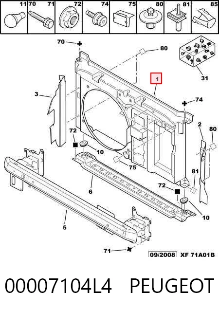Рамка кріплення радіатора 571004QT Polcar