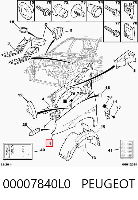 Переднє ліве крило на Citroen Xsara  N1