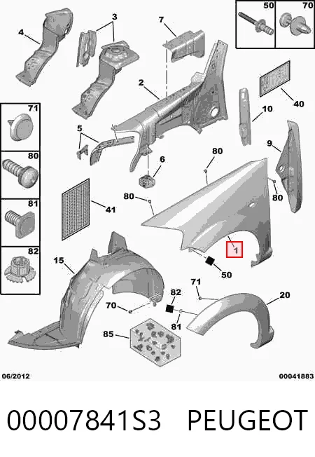 Крило переднє праве Citroen C3 I хетчбек (FC) (2002 - 2009) ціна, від 41.34 USD
